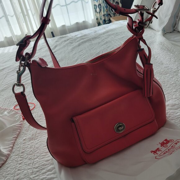 Coach Handbags - Coral leather Coach bag